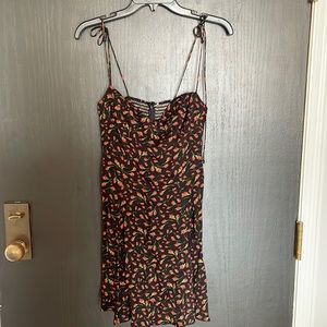 REFORMATION - Black with Roses Mini Dress Size 8 WITH TAGS NEVER WORN